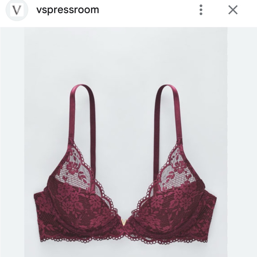 NEW Victoria's Secret Plunge Deep Mauve Lace Bra